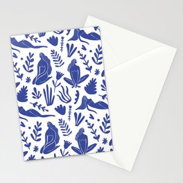 Henri Matisse Inspired Blue Nude Boho Female Figurative Pattern Stationery Card