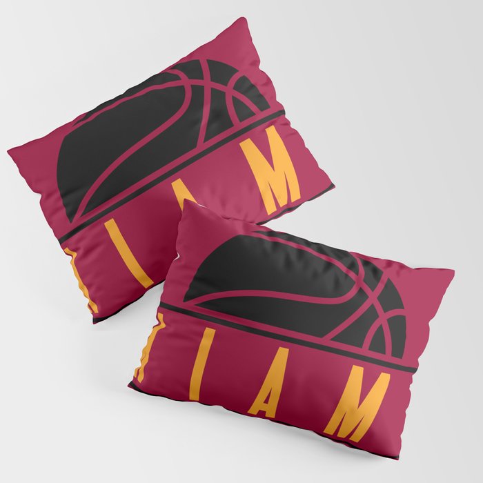 Miami basketball modern logo red Pillow Sham