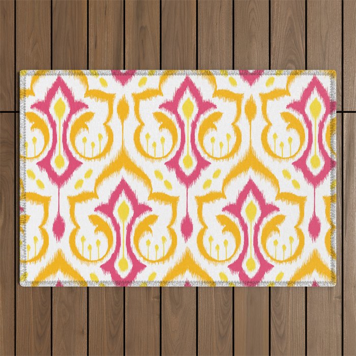 Ikat Damask - Berry Brights Outdoor Rug
