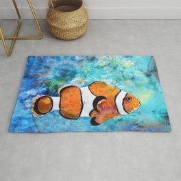 Sea Clown - Colorful Tropical Fishy Fish Art Area & Throw Rug