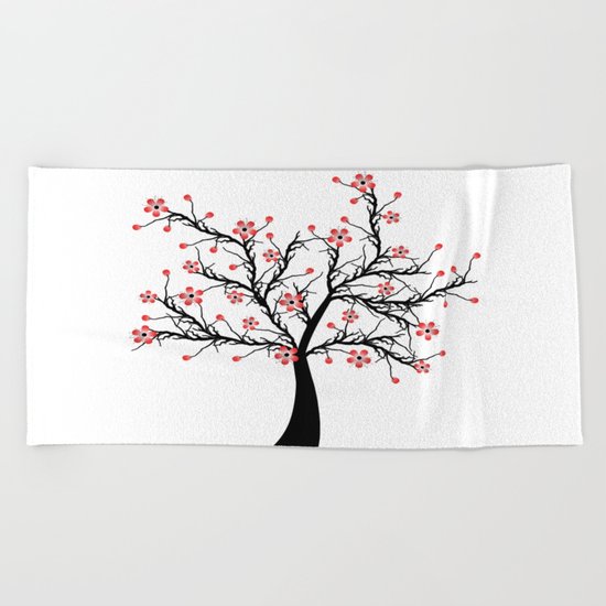 Cherry blossom tree Beach Towel