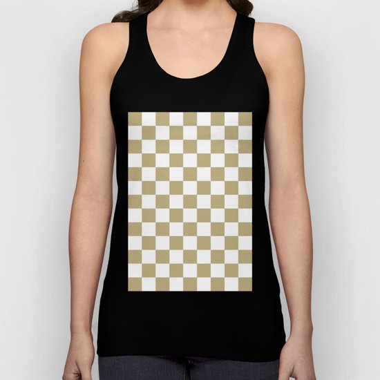 Checker (Sand/White) Unisex Tank Top