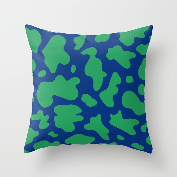 green cow print Throw Pillow