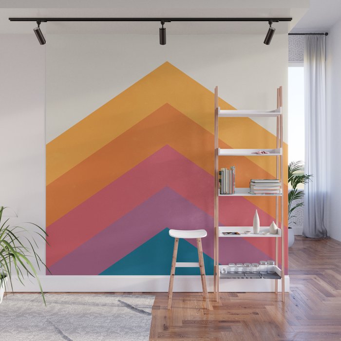 Candy Chevrons: Vintage 80s California Edition Wall Mural