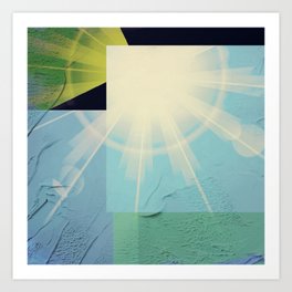 Bold Sunshine Color Blocks Sky Blue Aqua Green Art Print