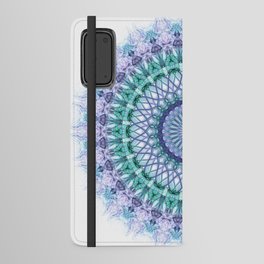 Pretty mandala in light blue and green tones Android Wallet Case