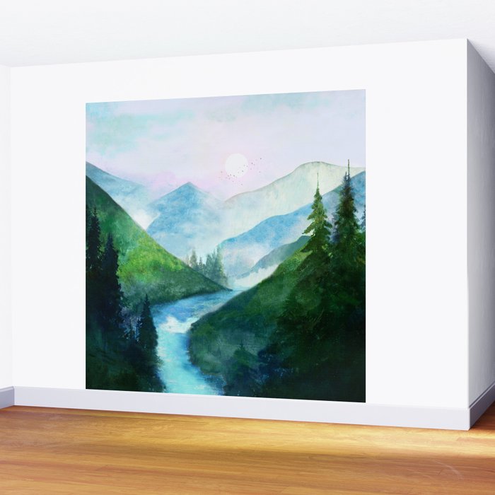 Mountain River Wall Mural by nadja1 Society6