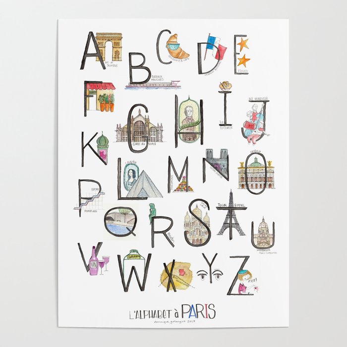 The Alphabet in Paris Poster