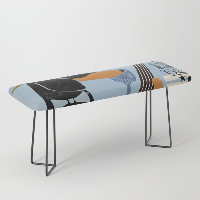 dachshund doxie wiener dog jazz music dog art musician  Bench