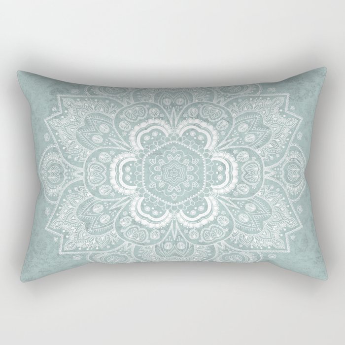 Mandala Temptation in Rustic Sage Color Rectangular Pillow