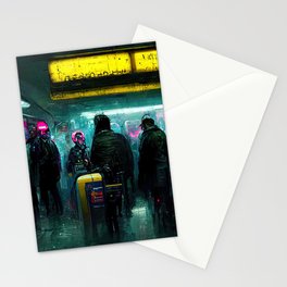 Cyberpunk Subway Stationery Card