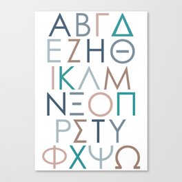 Greek Alphabet Canvas Print