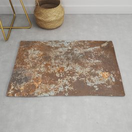 Old Weathered Rusty Metal Texture Rug | Paint, Grungy, Red, Texture, Abstract, Rust, Pattern, Design, Material, Photo 