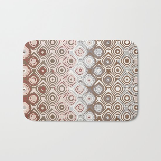 Brown And Beige Pattern Bath Mat