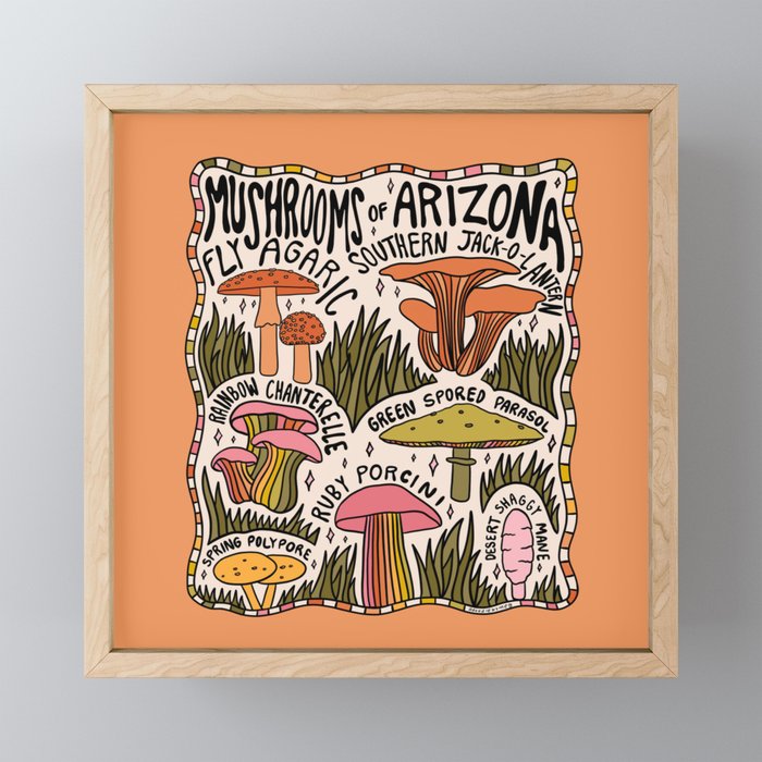 Mushrooms of Arizona Framed Mini Art Print