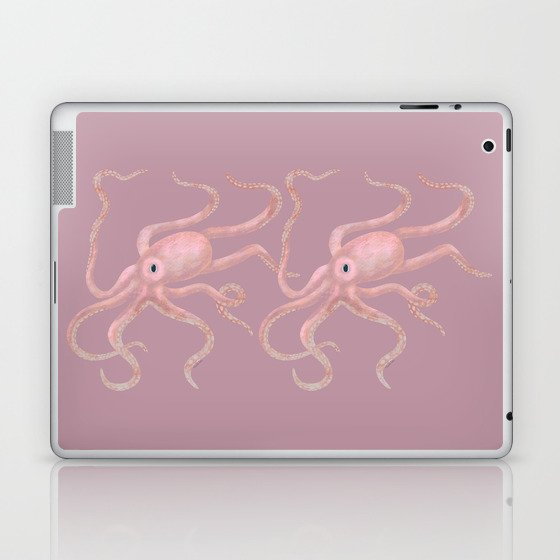 Pink Octopus Art Design Laptop & iPad Skin
