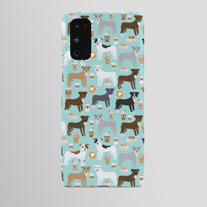 Pitbull coffee dog breed pet art pibble lovers rescue dogs pitbulls Android Case