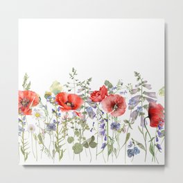 Wildflowers Field Meadow  Metal Print