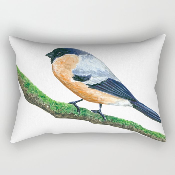 Bullfinch bird Rectangular Pillow