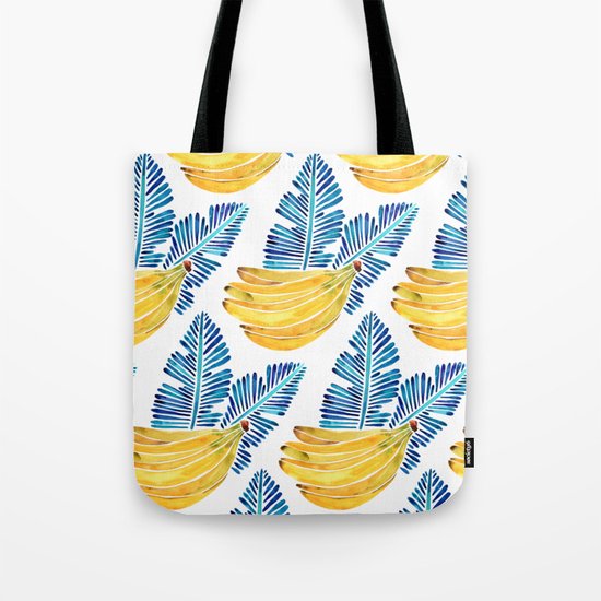 Banana Bunch – Navy Leaves Tote Bag