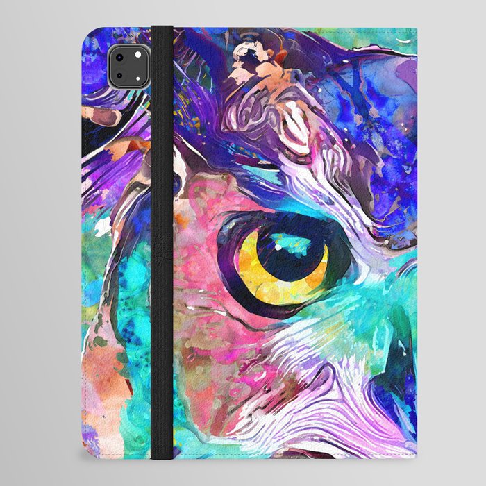 Colorful Bird Nature Art - Wild Owl iPad Folio Case