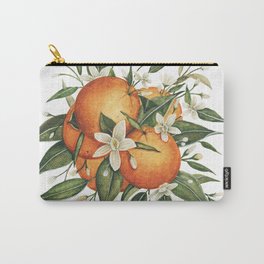 Orange Blossoms Carry-All Pouch | Flower, Illustrative, Citrus, Botanical, Blossom, Floral, Painting, Orangefruit, Popart, Illustration 