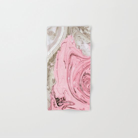 Nude+ Pink Marbling Art #society6 #decor #buyart Hand & Bath Towel