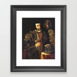 Hernan Cortes Portrait Framed Art Print