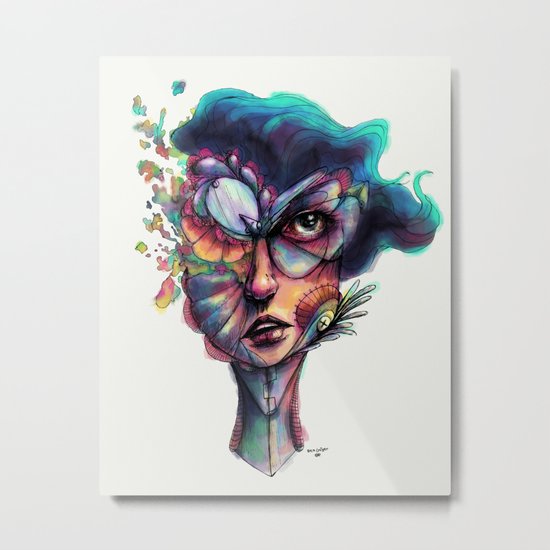 Searching Deep Blue Metal Print