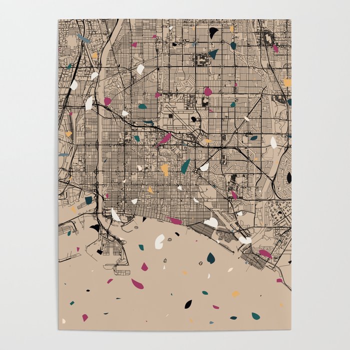 LONG BEACH USA City Map Collage Poster