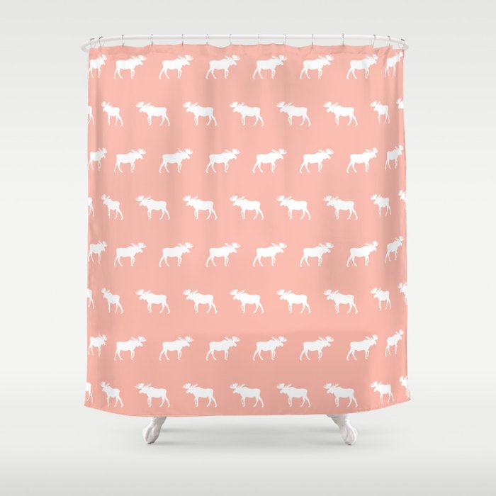 Moose Pattern Minimal Nursery Basic, Shower Curtains Cabin Decor