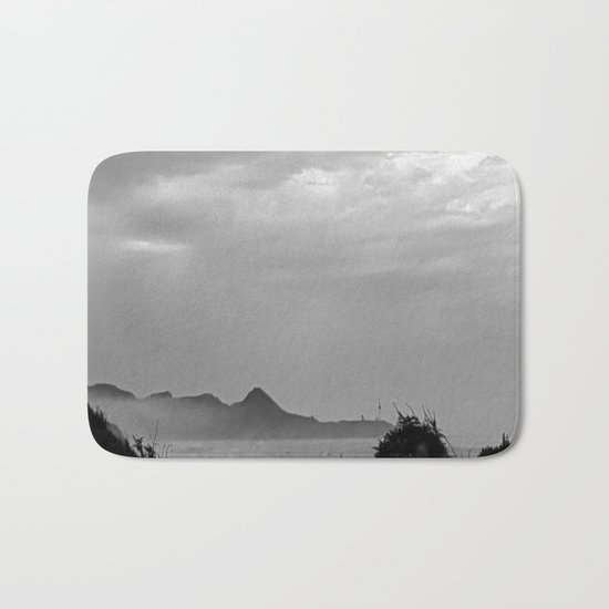 Violent Shores in Black and White Bath Mat