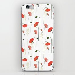 Pretty Girly Poppies Floral Pattern iPhone Skin