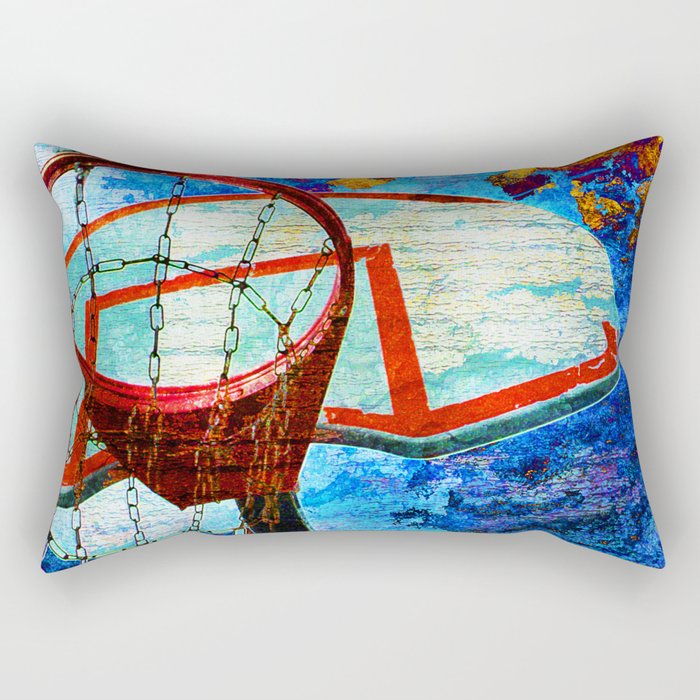 Colorful Modern Basketball Art Rectangular Pillow
