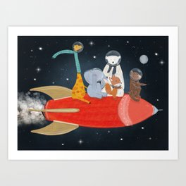 lets all go to the moon Art Print