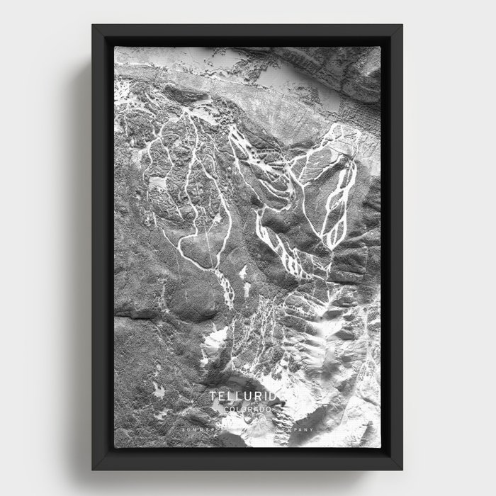 Telluride 3D Map Framed Canvas