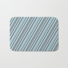 [ Thumbnail: Grey & Light Blue Colored Lines Pattern Bath Mat ]