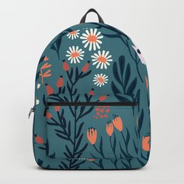 Beautiful Springtime Garden Daisy And Tulip Pattern Backpack