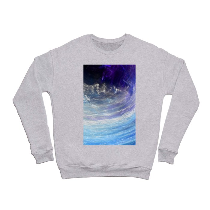 Abstract Stream in Sky Blue and Purple Crewneck Sweatshirt