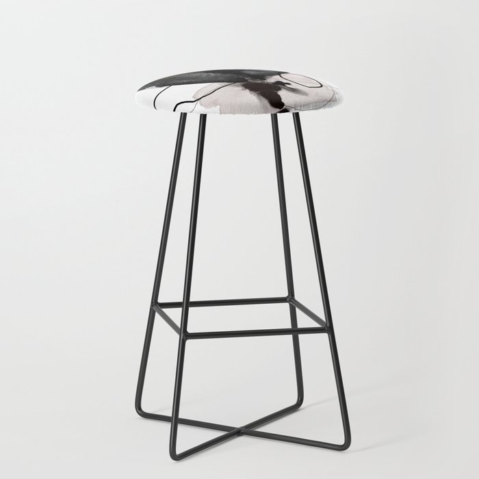 Neutral Colors Minimalistic Line Art Abstract Painting Bar Stool