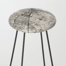 USA, Huntsville - Black and White Map -  Counter Stool