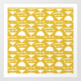 Retro Mid Century Modern Abstract Mobile 657 Mustard Yellow Art Print