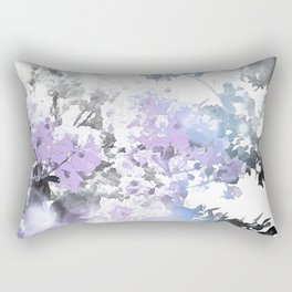 Watercolor Floral Lavender Teal Gray Rectangular Pillow