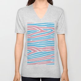 65 MCMLXV LGBT Transgender Pride Zebra Animal Print Pattern V Neck T Shirt
