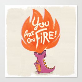 T-Rex On Fire Canvas Print