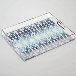 Small diamond ombre pattern - blue Acrylic Tray
