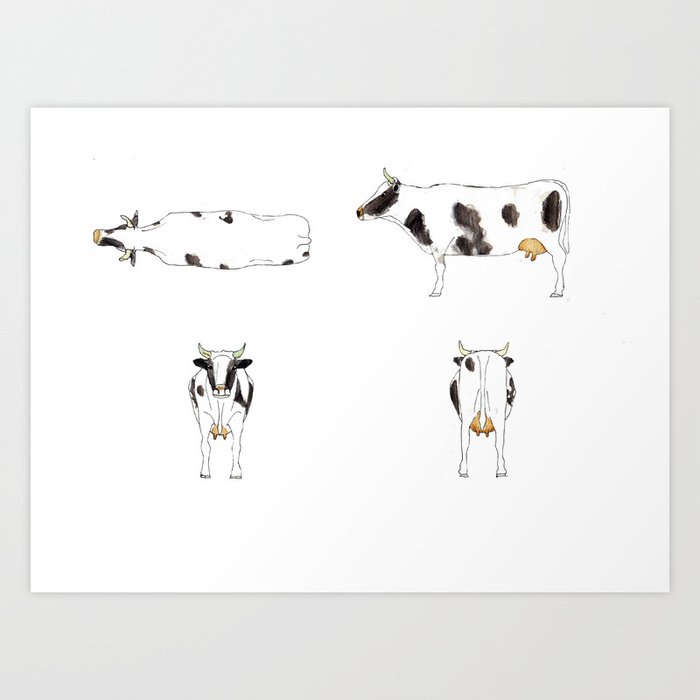 COW Art Print by Sara Ci | Society6