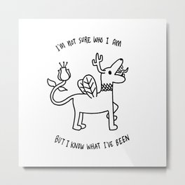 Weird Creature Dog - I'm Not Sure Who I Am - Modest Mouse Metal Print | Dog, Identitycrisis, Chimera, Confuse, Drawing, Modestmouse, Lyric, Creature 