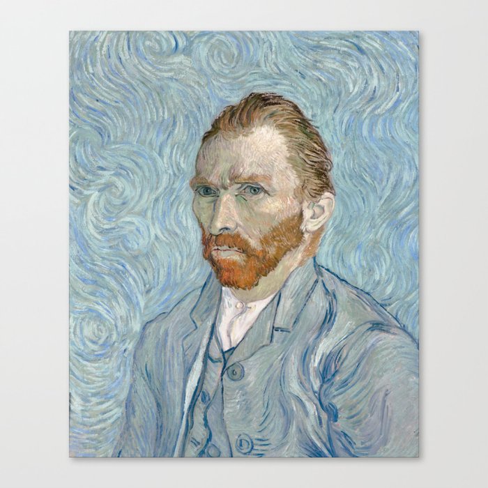 Vincent van Gogh - Self-Portrait - Blue Swirls Canvas Print