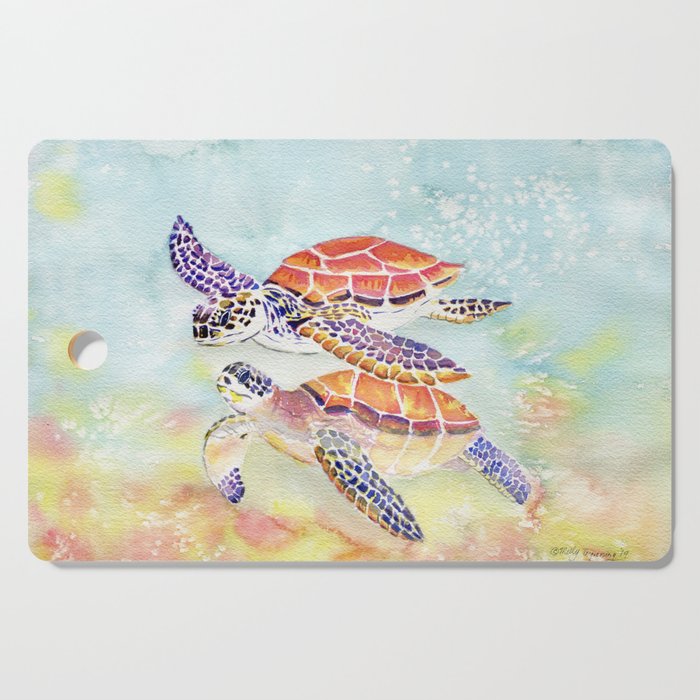 Swimming Together - Sea Turtle Cutting Board